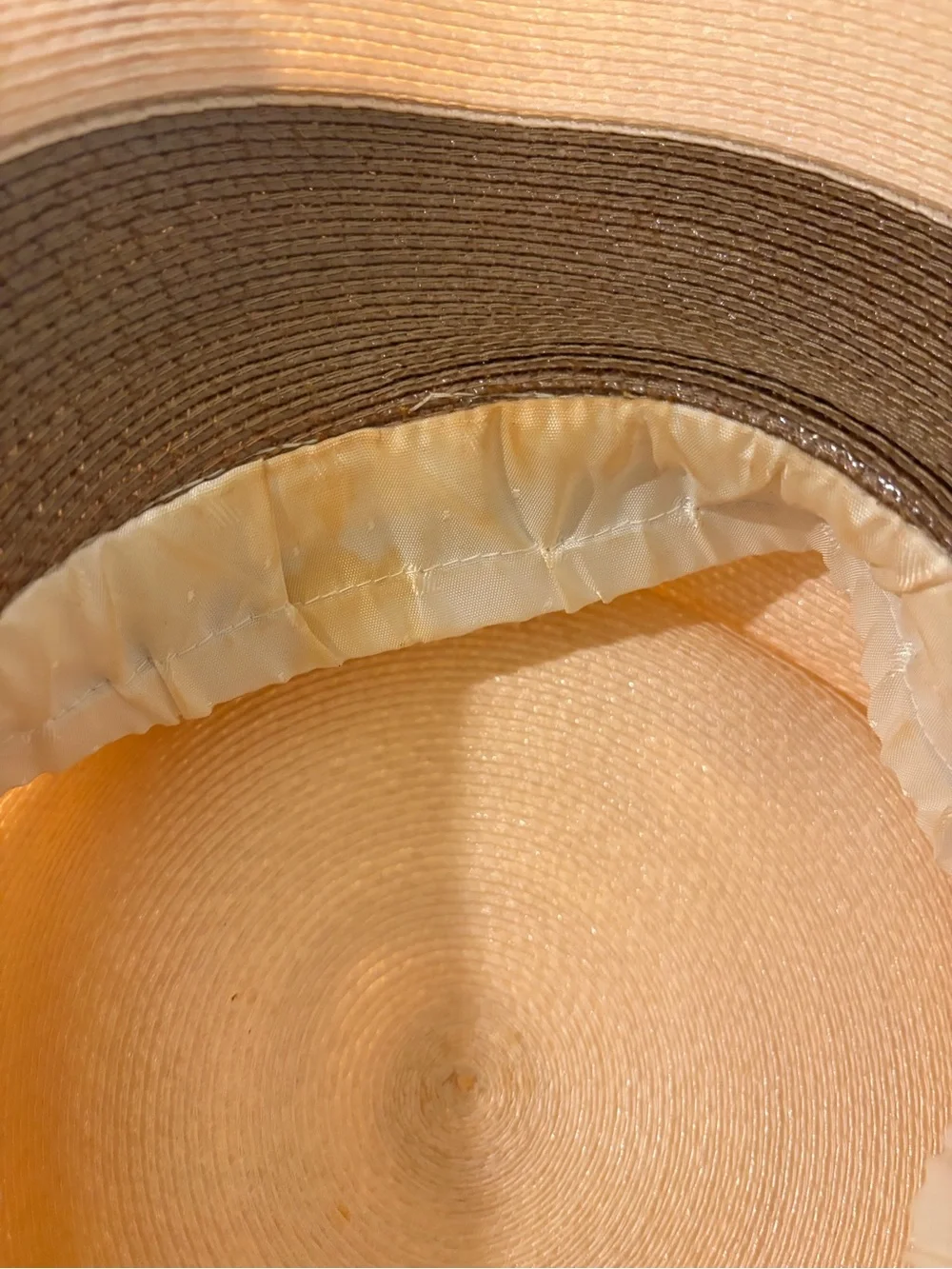 Gila Hat Creations NYC Wide Brim Flower Hat Beige Brown Women’s Dress Hat